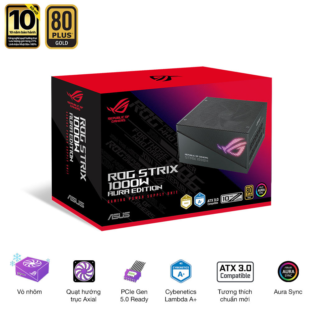 Nguồn Asus ROG STRIX 1000G-AURA Gaming Edition (Pci 5.0 - Full modular) - Ảnh 5